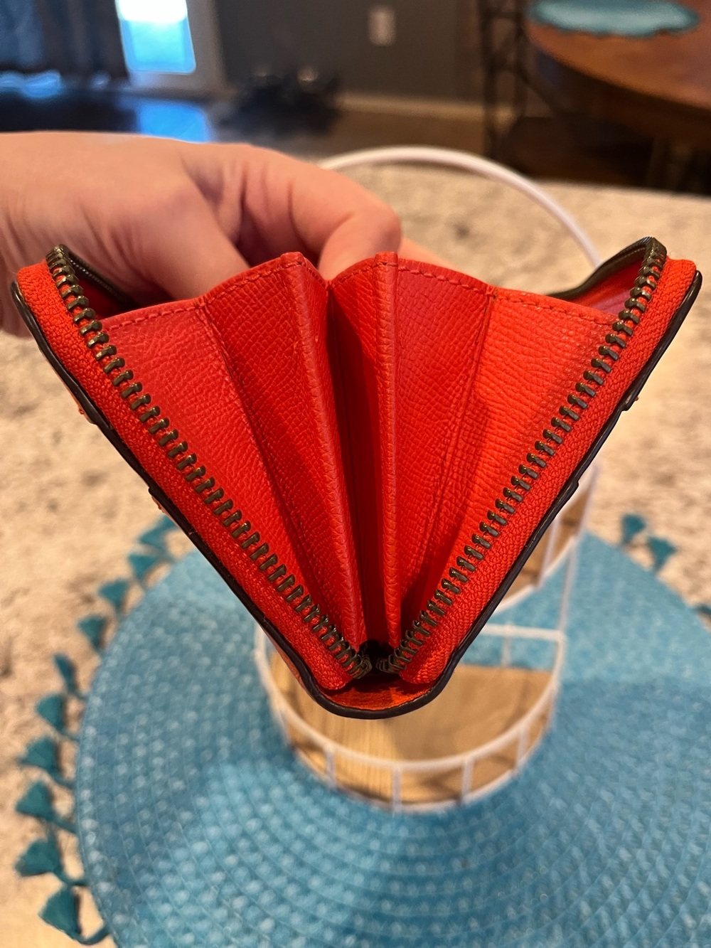 Coach Zip Around Long Wallet Miami Red - Picture 7 of 14